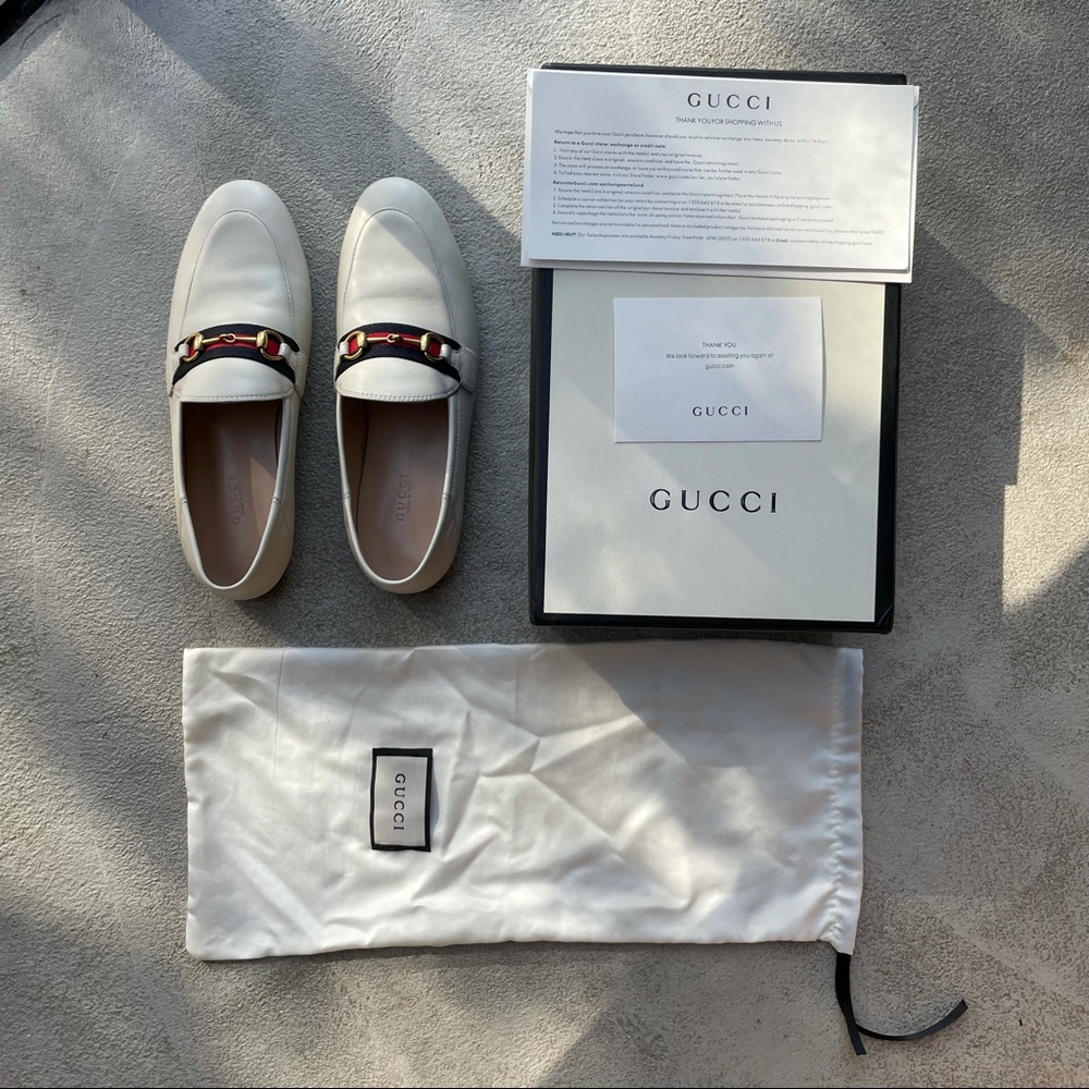 New Gucci loafers! White leather.